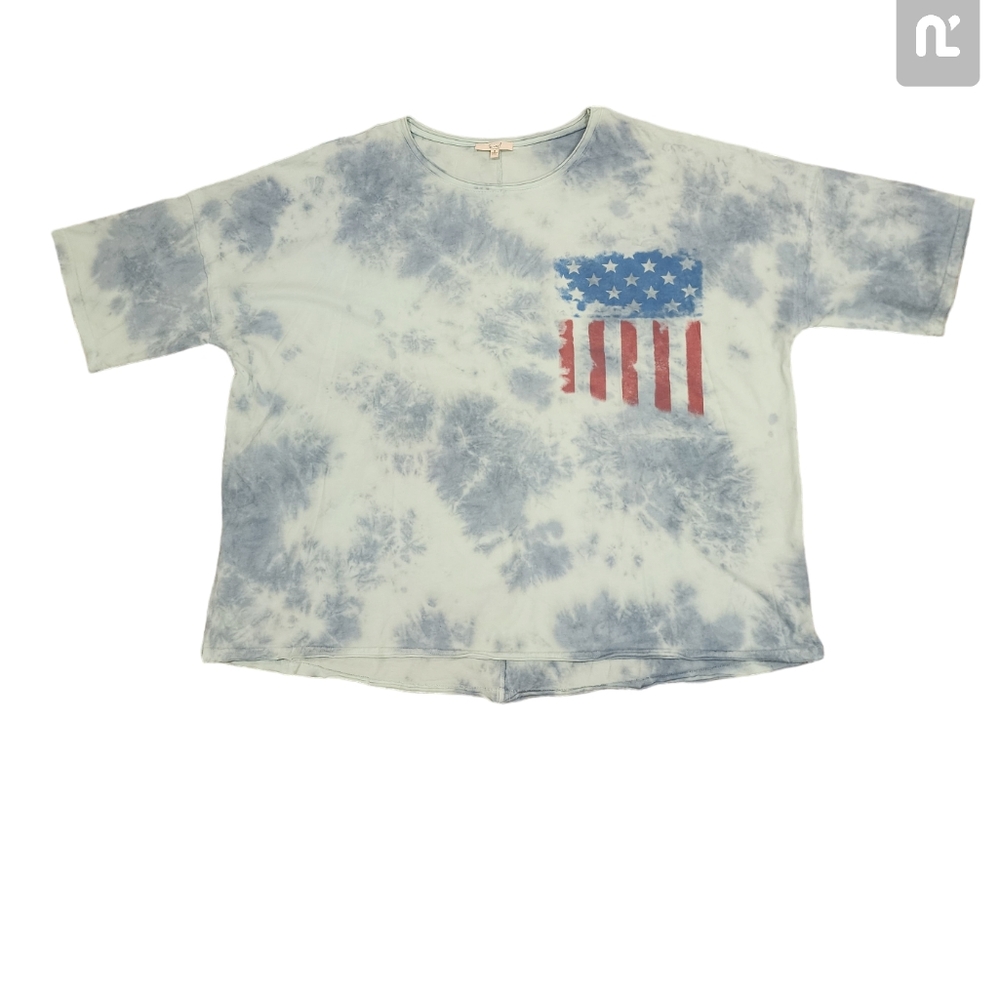 Tie Dye American Flag Shirt, womens size medium